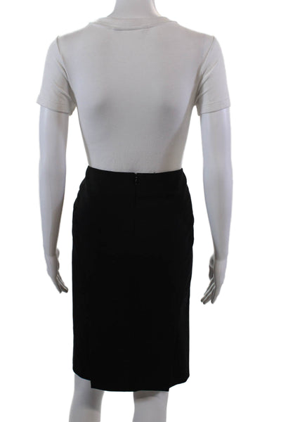 Theory Womens Knee Length Golda 2 Urban Pencil Skirt Black Wool Size 2
