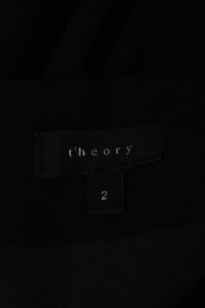 Theory Womens Knee Length Golda 2 Urban Pencil Skirt Black Wool Size 2