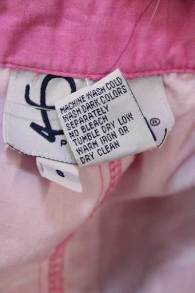 Lilly Pulitzer Womena Floral Print High Rise Pants Pink Green Cotton Size 8