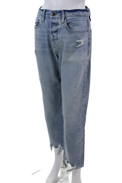 Frame Womens Button Up Le Original High Rise Clash Jeans Blue Cotton Size 26