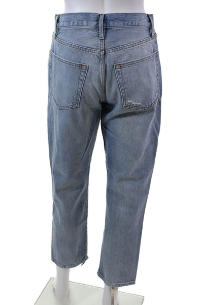 Frame Womens Button Up Le Original High Rise Clash Jeans Blue Cotton Size 26