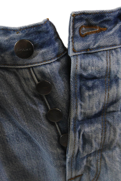 Frame Womens Button Up Le Original High Rise Clash Jeans Blue Cotton Size 26