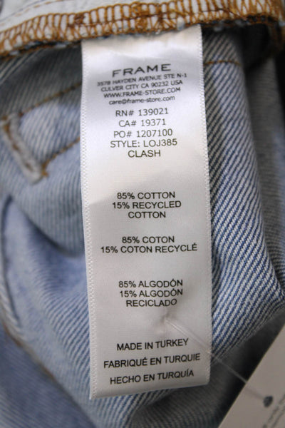 Frame Womens Button Up Le Original High Rise Clash Jeans Blue Cotton Size 26