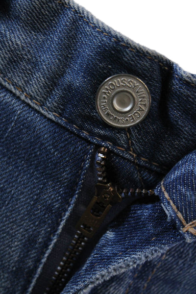 Moussy Vintage Womens High Rise Raw Hem Slim Leg Jeans Blue Cotton Size 24