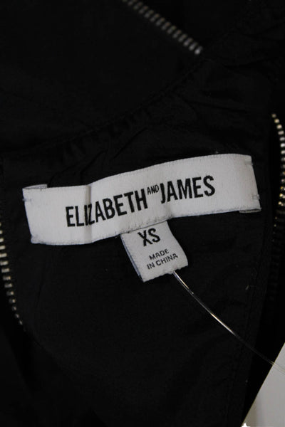 Elizabeth and James Womens Halter Neckline Racerback Crop Top Black Size XS