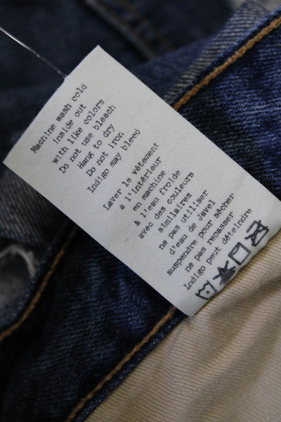 Rag & Bone Womens Cotton Distressed Cuffed Leg Denim Shorts Blue Size 23