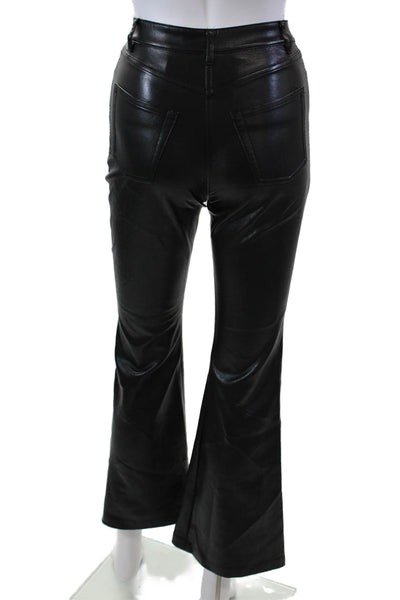 Wilfred Womens Faux Leather Pocketed Flared Leg Pants Solid Black Size 00