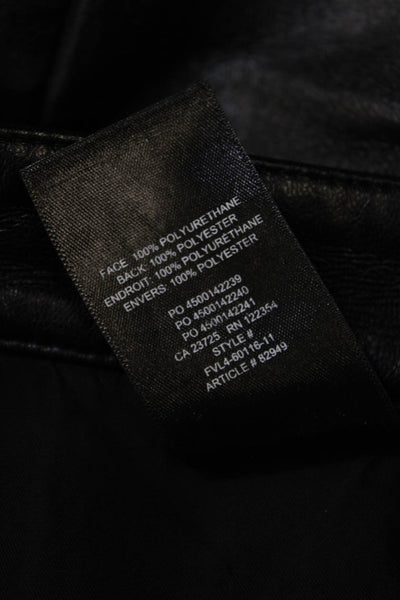 Wilfred Womens Faux Leather Pocketed Flared Leg Pants Solid Black Size 00