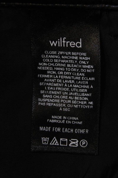 Wilfred Womens Faux Leather Pocketed Flared Leg Pants Solid Black Size 00