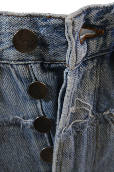 Frame Womens Cotton Raw Trim Detail Distressed Casual Jeans Blue Size 24