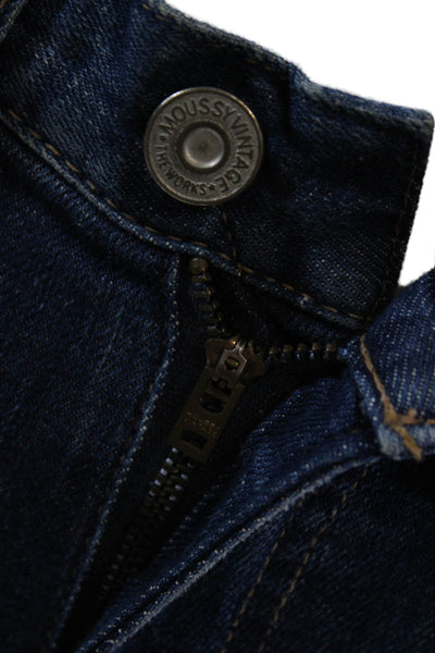 Moussy Womens Cotton Distressed Raw Hem Detail Skinny Leg Jeans Blue Size 24