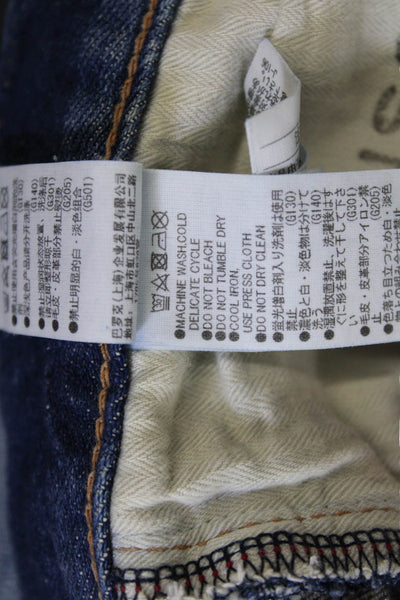 Moussy Womens Cotton Distressed Raw Hem Detail Skinny Leg Jeans Blue Size 24