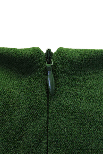 Alexia Admor Womens Textured Lined V-neck Short Sleeve Pleated Dress Green Size