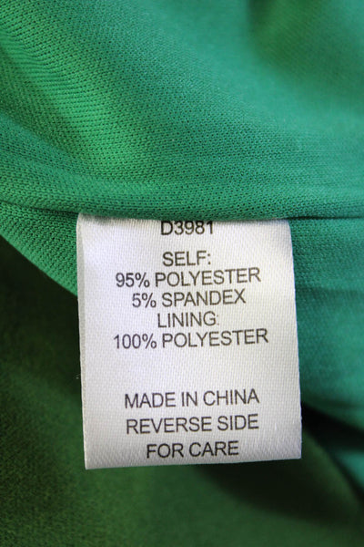 Alexia Admor Womens Textured Lined V-neck Short Sleeve Pleated Dress Green Size