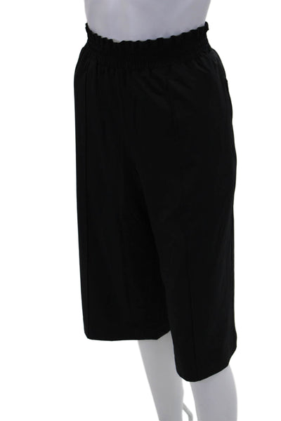 Athleta Womens High Rise Drawstring Pleated Capri Pants Black Size Medium