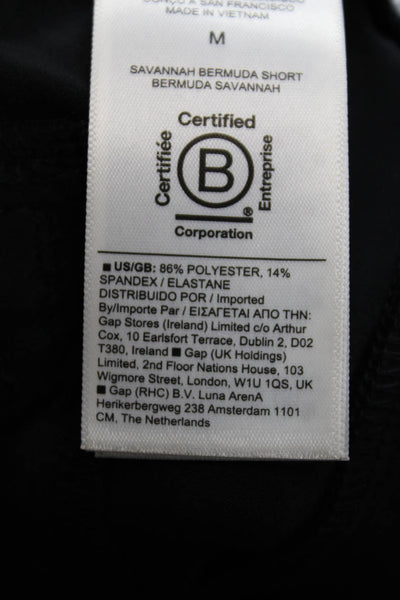 Athleta Womens High Rise Drawstring Pleated Capri Pants Black Size Medium