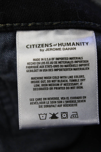 C of H Los Angeles Womens Cotton Zip Button Straight Leg Jeans Black Size EUR 38