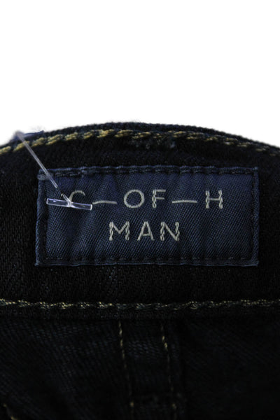 C of H Los Angeles Womens Cotton Zip Button Straight Leg Jeans Black Size EUR 38