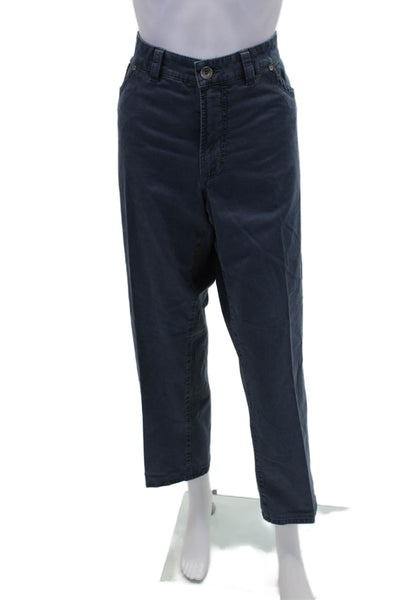 Atelier Gardeur Womens Cotton Zip Button Lined Zip Straight Leg Pants Blue Size