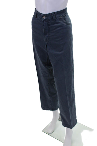 Atelier Gardeur Womens Cotton Zip Button Lined Zip Straight Leg Pants Blue Size