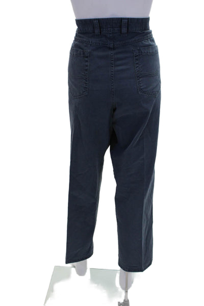 Atelier Gardeur Womens Cotton Zip Button Lined Zip Straight Leg Pants Blue Size