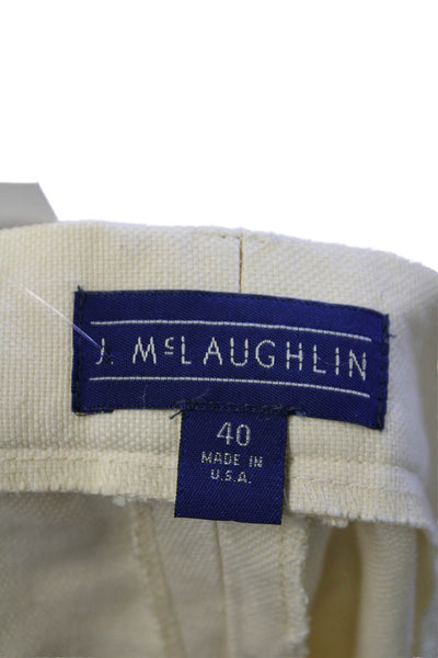 J. Mclaughlin Mens Linen Textured Zip Button Lined Dress Shorts Yellow Size EUR
