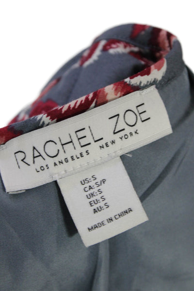 Rachel Zoe Womens Button Front Crew Neck Quilted Floral Jacket Gray Size Small