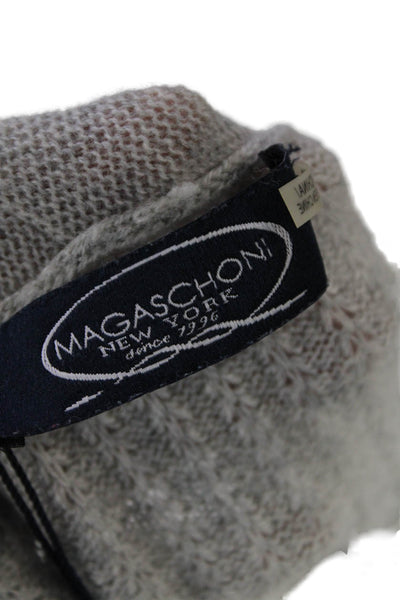 Magaschoni Womens Long Sleeve Open Front Cashmere Cardigan Sweater Gray Size XS