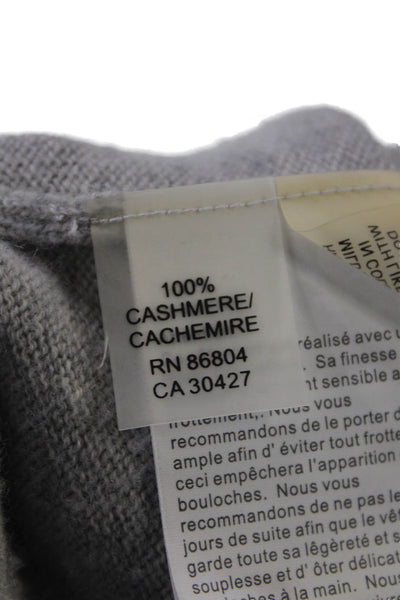 Magaschoni Womens Long Sleeve Open Front Cashmere Cardigan Sweater Gray Size XS