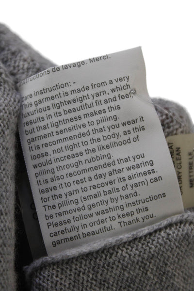 Magaschoni Womens Long Sleeve Open Front Cashmere Cardigan Sweater Gray Size XS