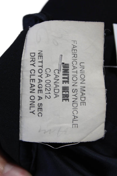 Paul Stuart Mens Two Button Wide Lapel Blazer Black Wool Size 50 Extra Long