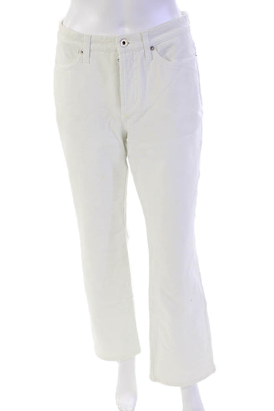 Cambio Womens Cotton High Waisted Bootcut Jeans White Size 8