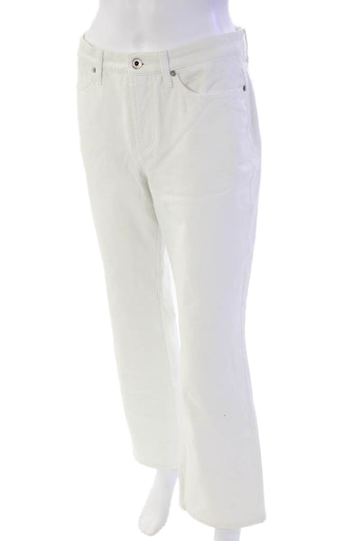 Cambio Womens Cotton High Waisted Bootcut Jeans White Size 8