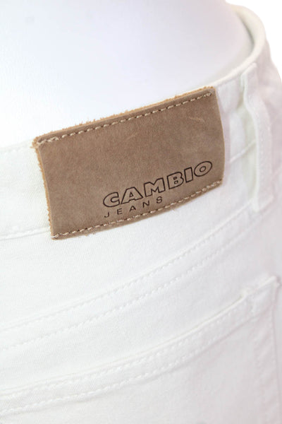 Cambio Womens Cotton High Waisted Bootcut Jeans White Size 8