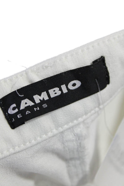 Cambio Womens Cotton High Waisted Bootcut Jeans White Size 8