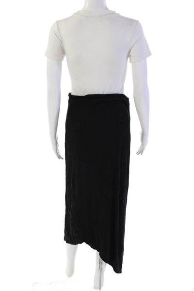Splendid Womens Solid Asymmetric Midi Skirt Black Size S