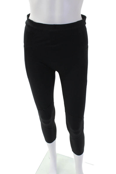 Lululemon Womens Elastic Drawstring Slip-On Crop Athletic Leggings Black Size S