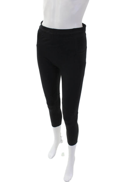 Lululemon Womens Elastic Drawstring Slip-On Crop Athletic Leggings Black Size S