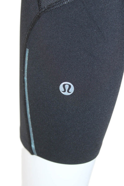 Lululemon Womens Elastic Drawstring Slip-On Crop Athletic Leggings Black Size S
