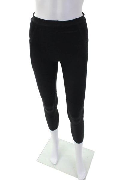 Lululemon Womens Pocketed Elastic Drawstring Cropped Leggings Black Size S