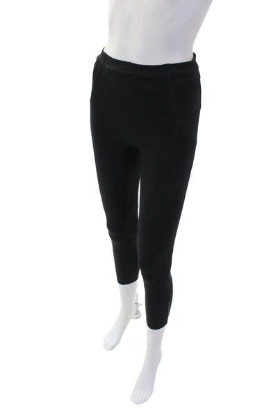 Lululemon Womens Pocketed Elastic Drawstring Cropped Leggings Black Size S
