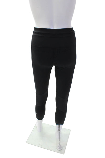 Lululemon Womens Pocketed Elastic Drawstring Cropped Leggings Black Size S