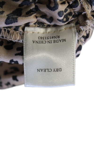 Current Air Womens Textured V-neck Sleeveless Animal Print Tank Top Nude Size M