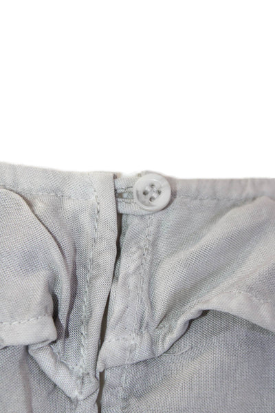 Bella Dahl Womens Textured V-neck Sleeveless Ruffle Lined Tank Top Gray Size XS