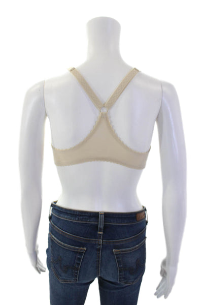 8 Huit Womens Front Closure Racerback Underwire Bra Solid Beige Size 34D