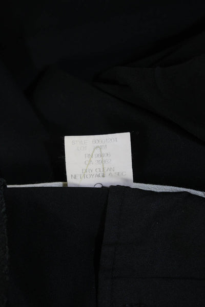 Theory Womens Cotton Zip Straight Leg Lined Pleated Pants Black Size EUR 30