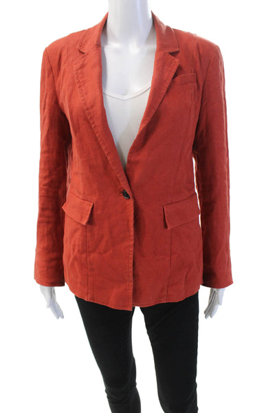 Pendleton Womens Linen Long Sleeve Collar Lined Casual Top Red Size 02