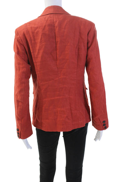 Pendleton Womens Linen Long Sleeve Collar Lined Casual Top Red Size 02