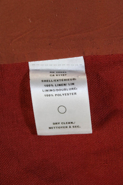 Pendleton Womens Linen Long Sleeve Collar Lined Casual Top Red Size 02