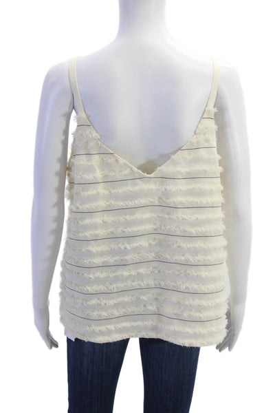 Maeve Anthropologie Womens Striped Sleeveless Tank Top White Black Size 14